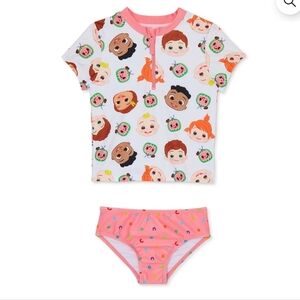 B1G1@50%Off- CoComelon Baby Girl Rashguard and Swim Bottom Set, 2-Piece